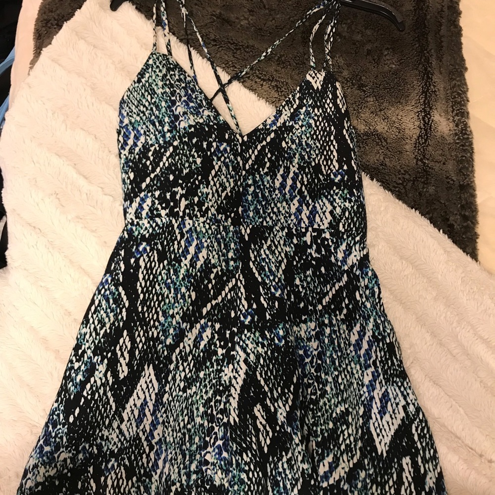 NBD planet blue snakeskin romper - Picture 1 of 1